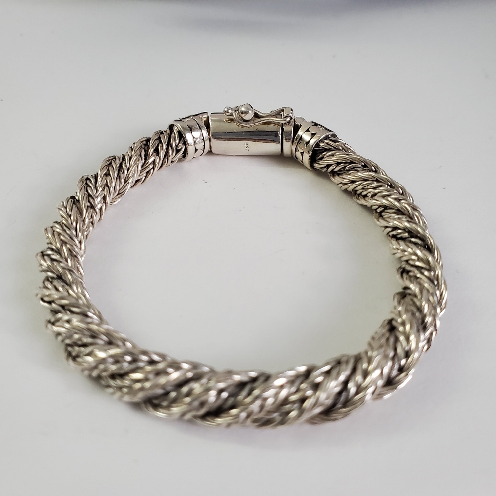 Heavy Solid Sterling Silver 925 Tight Twisted Bra… - image 3